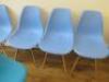 5 x Vitra Eames Style DSW Chairs in Blue (1 x Turquoise). - 3