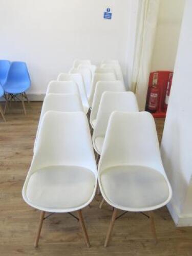 14 x Vitra Eames Style DSW Chairs with Padded Cushion Seat (As Pictured/Viewed).