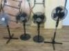 4 x Assorted Pedestal Fans (2 x Honeywell, 1 x Sohler & 1 x Netta).