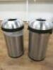 2 x SimpleHuman Brushed Metal Open Top Waste Bin.