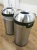 2 x SimpleHuman Brushed Metal Open Top Waste Bin. - 4