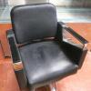 4 x Barbers Chairs in Black Faux Leather with Chrome Base, Height Adjustable & Foot Rest (1 Rest Missing). - 2