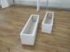 2 x White Fibreglass Window Flowerboxes. Size H22 x W90 x D22cm. - 3