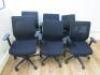 6 x Black Ergo Swivel Office Chairs.