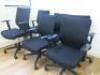 6 x Black Ergo Swivel Office Chairs. - 2