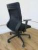 6 x Black Ergo Swivel Office Chairs. - 4