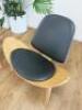 2 x Bent Plywood Lounge Chairs in Hans Wegner Shell Style. - 3