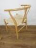 4 x Bentwood & Woven Seat Chairs in Hans Wegner Wishbone Style. - 4