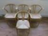 4 x Bentwood & Woven Seat Chairs in Hans Wegner Wishbone Style. - 2