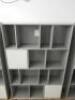 Grey Wood Multi Open Shelving Unit with 2 Cupboards. Size H180 x W120 x D35cm. - 2