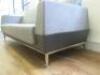 3 Seater Reception Sofa in Light Grey Material with Dark Grey Faux Leather Detail on Chrome Frame & Legs. Size H78 x W198 x D83cm. - 4