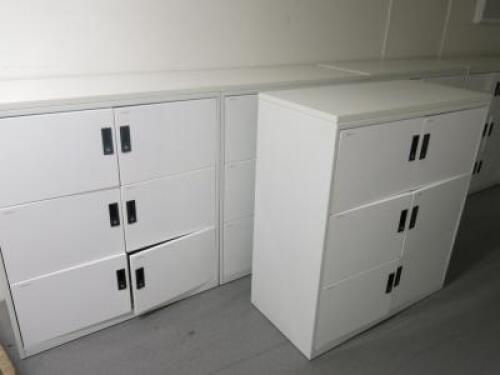 4 x Metal with Wood Top 6 Locker Units, with Soft Close & Keys. Size H110 x W100 x D48cm.