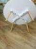 Round White Melamine Low Coffee/Side Table with Wooden Effect Legs. Size H45 x Dia 100cm. - 4