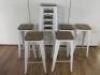 10 x White Metal with Wooden Seat Stacking Stools. Size H75cm.