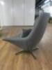 Designer Style Open Fronted Lounge Swivel Chair with Head & Seat Cushion on Chrome Base. - 5