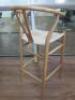 3 x Bentwood & Woven Seat, High Chairs in Hans Wegner Wishbone Style. - 4