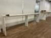 6 x Assorted Size White & Beech Wood Poser Tables with Cable Tidy. - 3